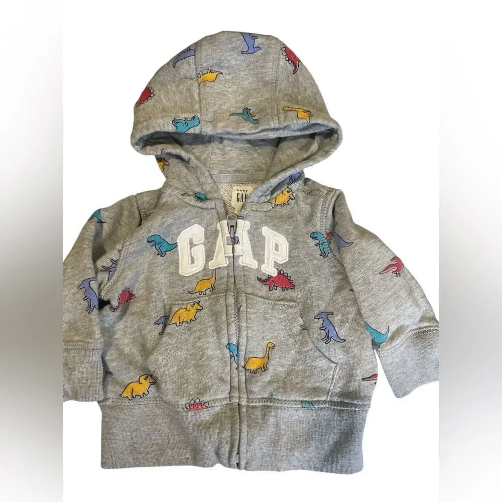 GAP Kids Multicolor Dinosaur Print Hoodie size 3-6 months